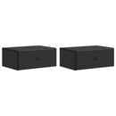 Væghængt Natbord 2 pcs Sort 49 x 34,5 x 20 cm Konstrueret træ