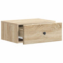 Væghængt Natbord med skuffe 2 pcs Sonoma-eg 49 x 34,5 x 20 cm