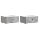 Væghængt Natbord med skuffe 2 pcs Betongrå 49 x 34,5 x 20 cm