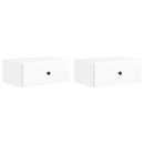 Væghængt Natbord 2 pcs Hvid højglans 49 x 34,5 x 20 cm