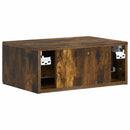 Væghængt Natbord med skuffe 2 pcs Røget eg 49 x 34,5 x 20 cm