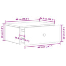 Væghængt Natbord med skuffe 2 pcs Røget eg 49 x 34,5 x 20 cm