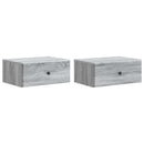 Væghængt Natbord 2 pcs Grå sonoma-eg 49 x 34,5 x 20 cm