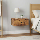 Væghængt Natbord med skuffe 2 pcs Gammelt træ 49 x 34,5 x 20 cm
