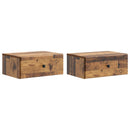 Væghængt Natbord med skuffe 2 pcs Gammelt træ 49 x 34,5 x 20 cm