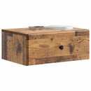 Væghængt Natbord med skuffe 2 pcs Gammelt træ 49 x 34,5 x 20 cm