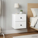 Væghængt Natbord 2 pcs Hvid 34,5 x 33 x 40 cm Konstrueret træ