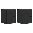 Væghængt Natbord 2 pcs Sort 34,5 x 33 x 40 cm Konstrueret træ