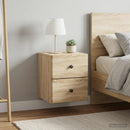 Væghængt Natbord med skuffe 2 pcs Sonoma-eg 34,5 x 33 x 40 cm