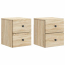 Væghængt Natbord med skuffe 2 pcs Sonoma-eg 34,5 x 33 x 40 cm