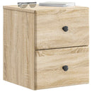 Væghængt Natbord med skuffe 2 pcs Sonoma-eg 34,5 x 33 x 40 cm