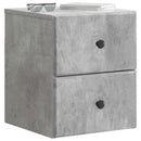 Væghængt Natbord med skuffe 2 pcs Betongrå 34,5 x 33 x 40 cm