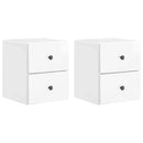 Væghængt Natbord 2 pcs Hvid højglans 34,5 x 33 x 40 cm
