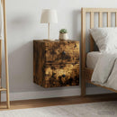 Væghængt Natbord med skuffe 2 pcs Røget eg 34,5 x 33 x 40 cm