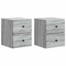 Væghængt Natbord 2 pcs Grå sonoma-eg 34,5 x 33 x 40 cm
