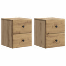 Væghængt Natbord med skuffe 2 pcs Artisan-eg 34,5 x 33 x 40 cm