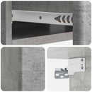 Væghængt Sideskab Betongrå 59 x 34,5 x 17 cm Konstrueret træ