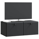 Væghængt TV-skab 78,5 x 41 x 30 cm Sort Konstrueret træ