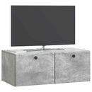 Væghængt TV-skab 78,5 x 41 x 30 cm Betongrå Konstrueret træ
