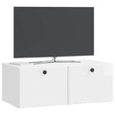 Væghængt TV-skab 78,5 x 41 x 30 cm Hvid højglans
