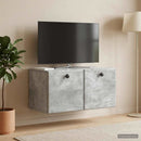 Væghængt TV-skab 59,5 x 31 x 30 cm Betongrå Konstrueret træ