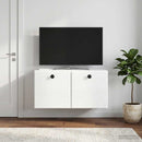 Væghængt TV-skab 59,5 x 31 x 30 cm Hvid højglans