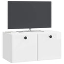 Væghængt TV-skab 59,5 x 31 x 30 cm Hvid højglans