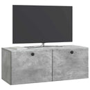 Væghængt TV-skab 78,5 x 31 x 30 cm Betongrå Konstrueret træ