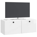 Væghængt TV-skab 78,5 x 31 x 30 cm Hvid højglans