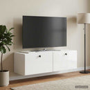 Væghængt TV-skab 98 x 31 x 30 cm Hvid højglans Konstrueret træ
