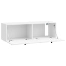 Væghængt TV-skab 98 x 31 x 30 cm Hvid højglans Konstrueret træ