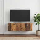 Væghængt TV-skab 98 x 31 x 30 cm Gammelt træ Konstrueret træ