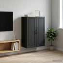 Vægmonteret skab Sort 66 x 34,5 x 90 cm Konstrueret træ