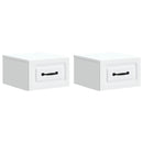 Væghængt Natbord 2 pcs Hvid 34,5 x 33 x 20 cm Konstrueret træ