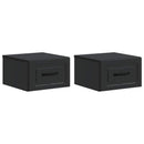 Væghængt Natbord 2 pcs Sort 34,5 x 33 x 20 cm Konstrueret træ