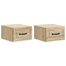 Væghængt Natbord med skuffe 2 pcs Sonoma-eg 34,5 x 33 x 20 cm