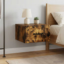 Væghængt Natbord med skuffe 2 pcs Røget eg 34,5 x 33 x 20 cm