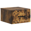 Væghængt Natbord med skuffe 2 pcs Røget eg 34,5 x 33 x 20 cm