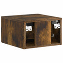 Væghængt Natbord med skuffe 2 pcs Røget eg 34,5 x 33 x 20 cm