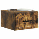 Væghængt Natbord med skuffe 2 pcs Røget eg 34,5 x 33 x 20 cm