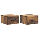 Væghængt Natbord med skuffe 2 pcs Gammelt træ 34,5 x 33 x 20 cm