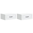 Væghængt Natbord 2 pcs Hvid 49 x 34,5 x 20 cm Konstrueret træ