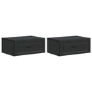 Væghængt Natbord 2 pcs Sort 49 x 34,5 x 20 cm Konstrueret træ