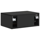 Væghængt Natbord 2 pcs Sort 49 x 34,5 x 20 cm Konstrueret træ