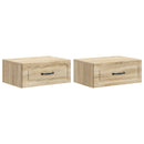 Væghængt Natbord med skuffe 2 pcs Sonoma-eg 49 x 34,5 x 20 cm