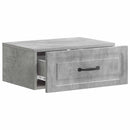 Væghængt Natbord med skuffe 2 pcs Betongrå 49 x 34,5 x 20 cm