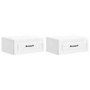Væghængt Natbord 2 pcs Hvid højglans 49 x 34,5 x 20 cm