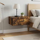 Væghængt Natbord med skuffe 2 pcs Røget eg 49 x 34,5 x 20 cm