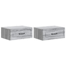 Væghængt Natbord 2 pcs Grå sonoma-eg 49 x 34,5 x 20 cm