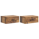 Væghængt Natbord med skuffe 2 pcs Gammelt træ 49 x 34,5 x 20 cm